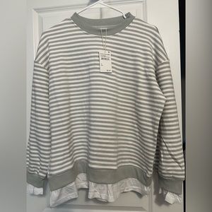 Cali Be Mixed Media Sweatshirt